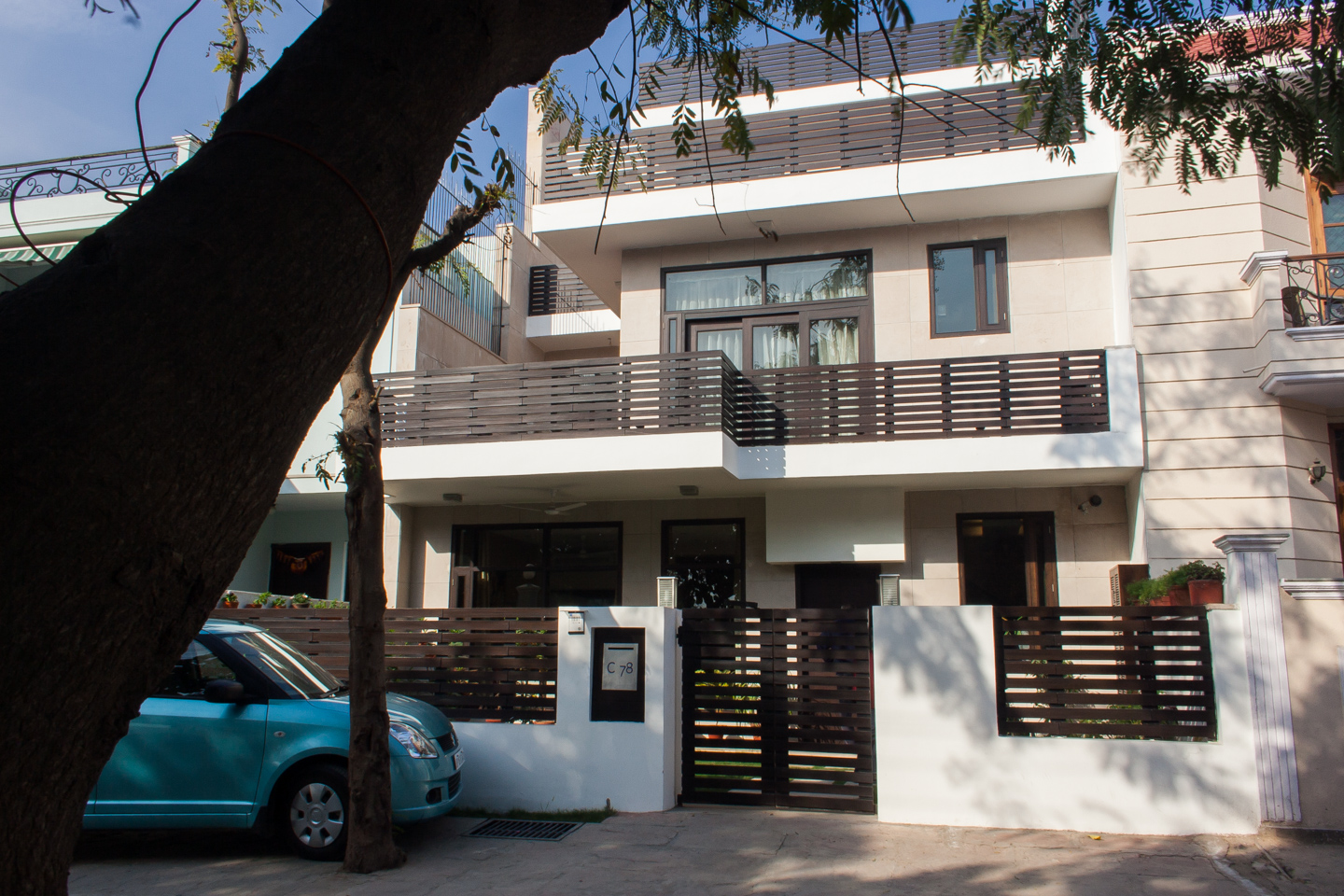 The house as seen from across the road