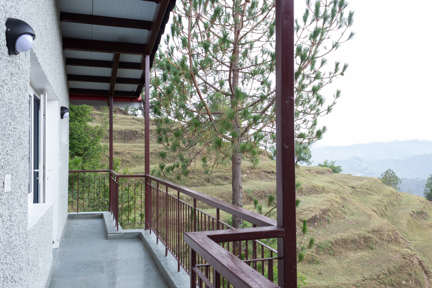 The north-west balcony facing the view