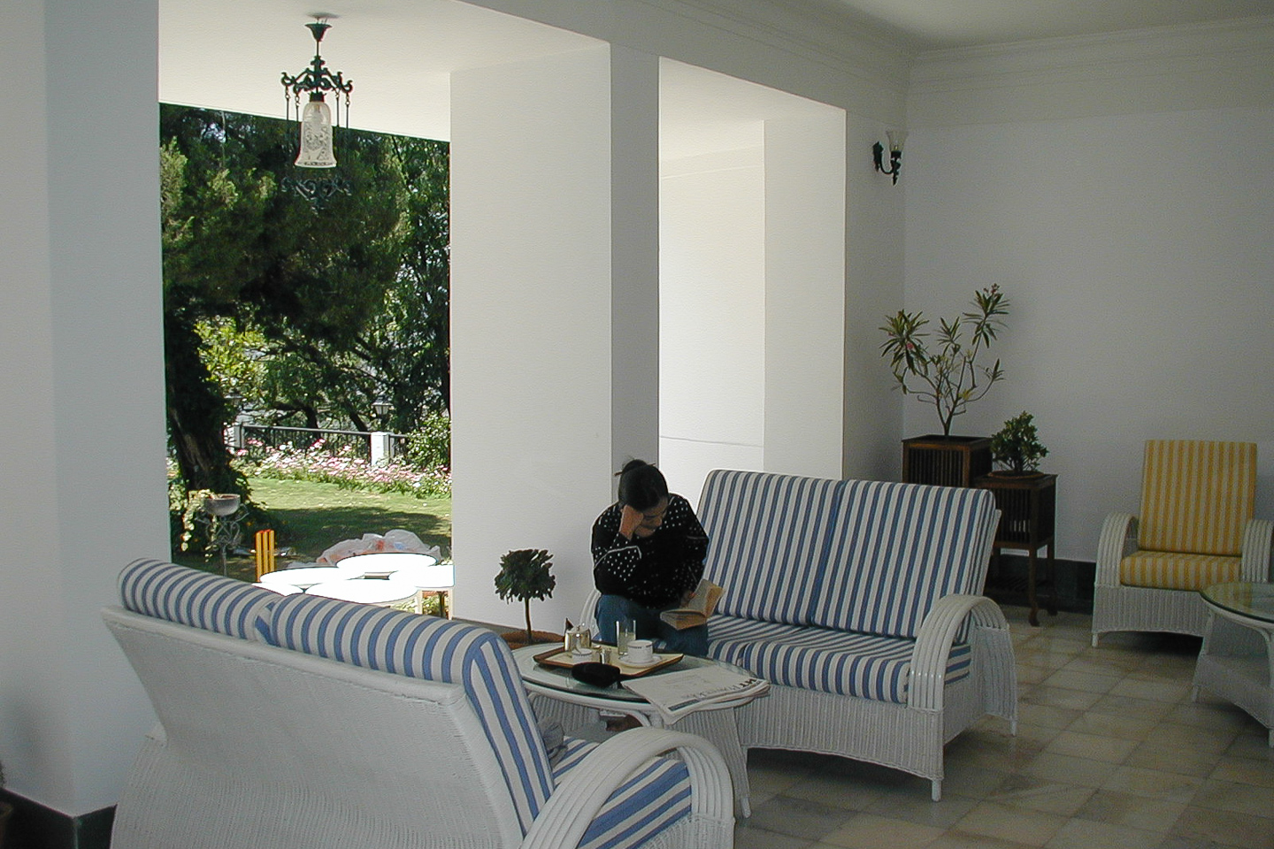 The rear veranda is light and airy.