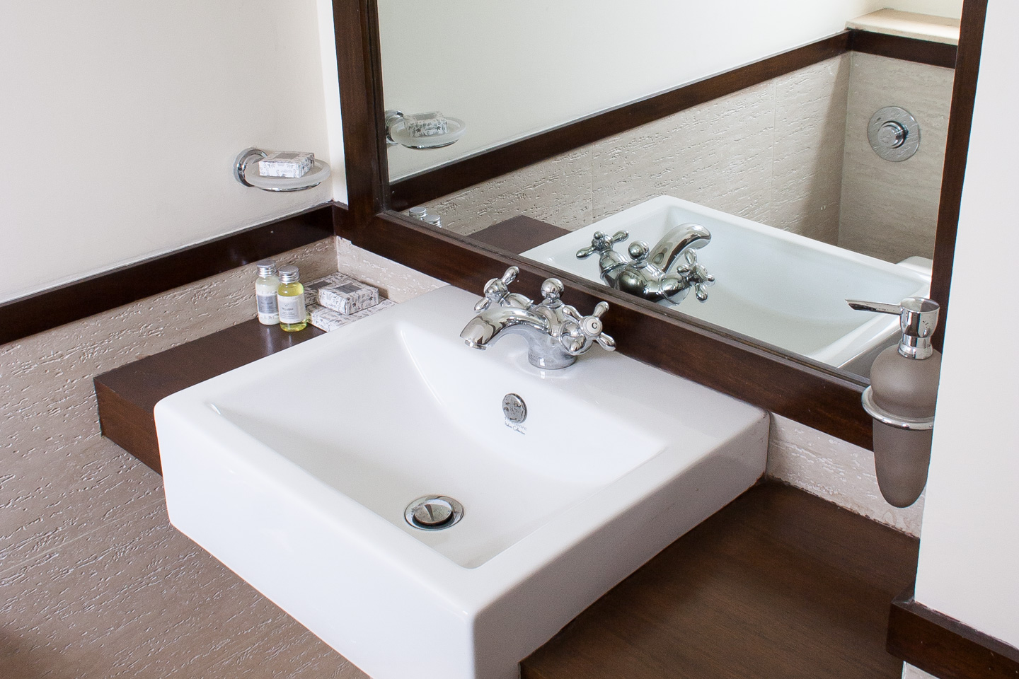 The powder room.