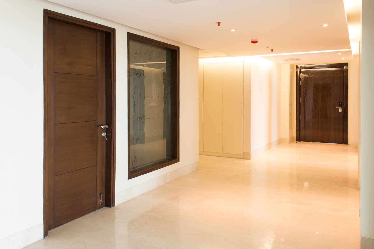 The corridor, with the door to the study on the left.