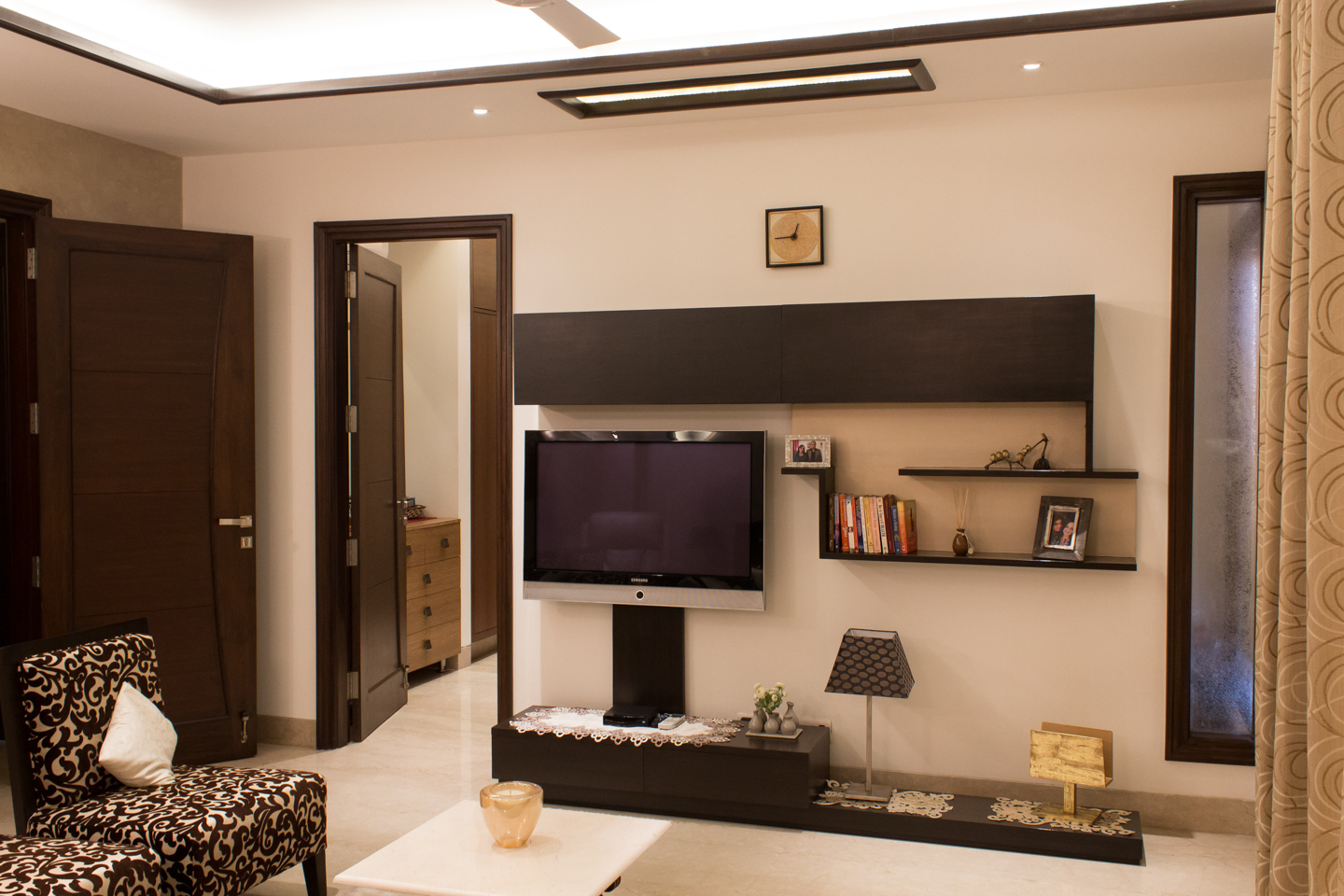The master bedroom. The door leads to the wardrobes.